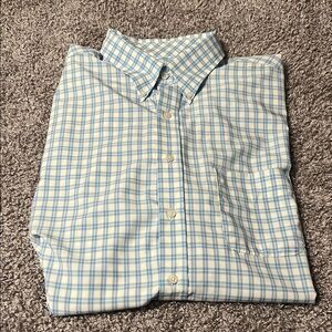 Club Room Blue and White Casual Button Down Shirt